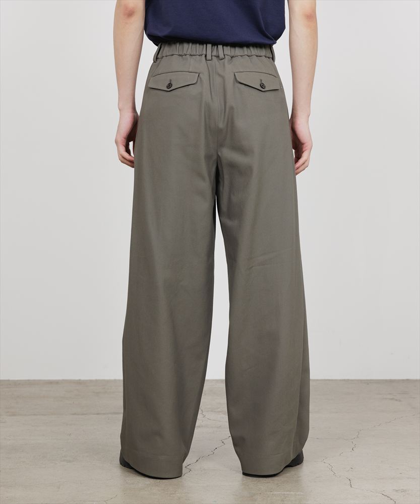 TRIPLE PLEATED WIDE TROUSERS ORGANIC COTTON SURVIVAL CLOTH
