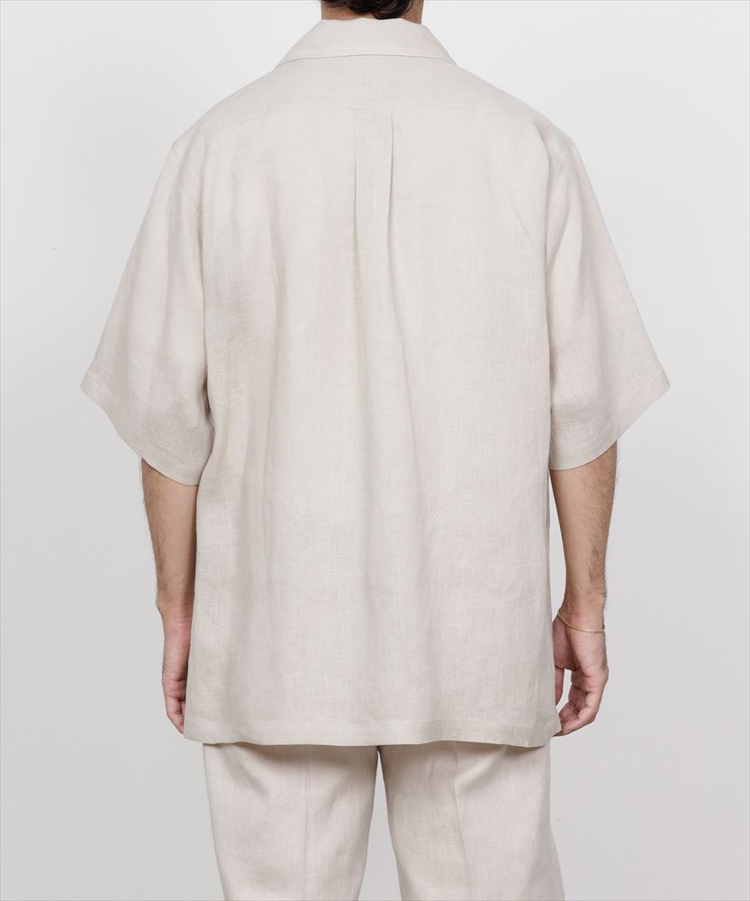 OPEN COLLAR S/S SHIRT HEMP