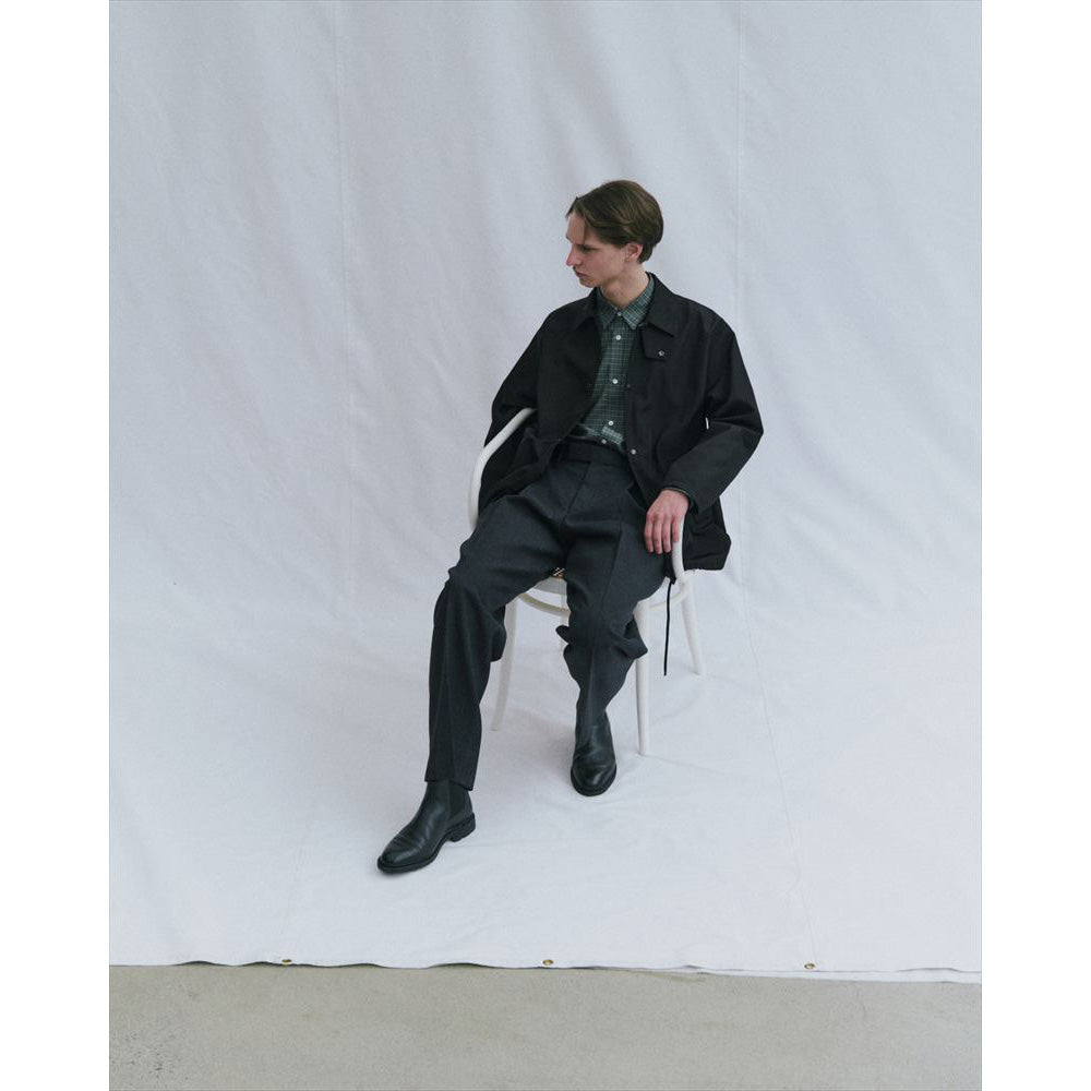 DOUBLE PLEATED SEMI EASY TROUSERS ORGANIC WOOL SURVIVAL CLOTH