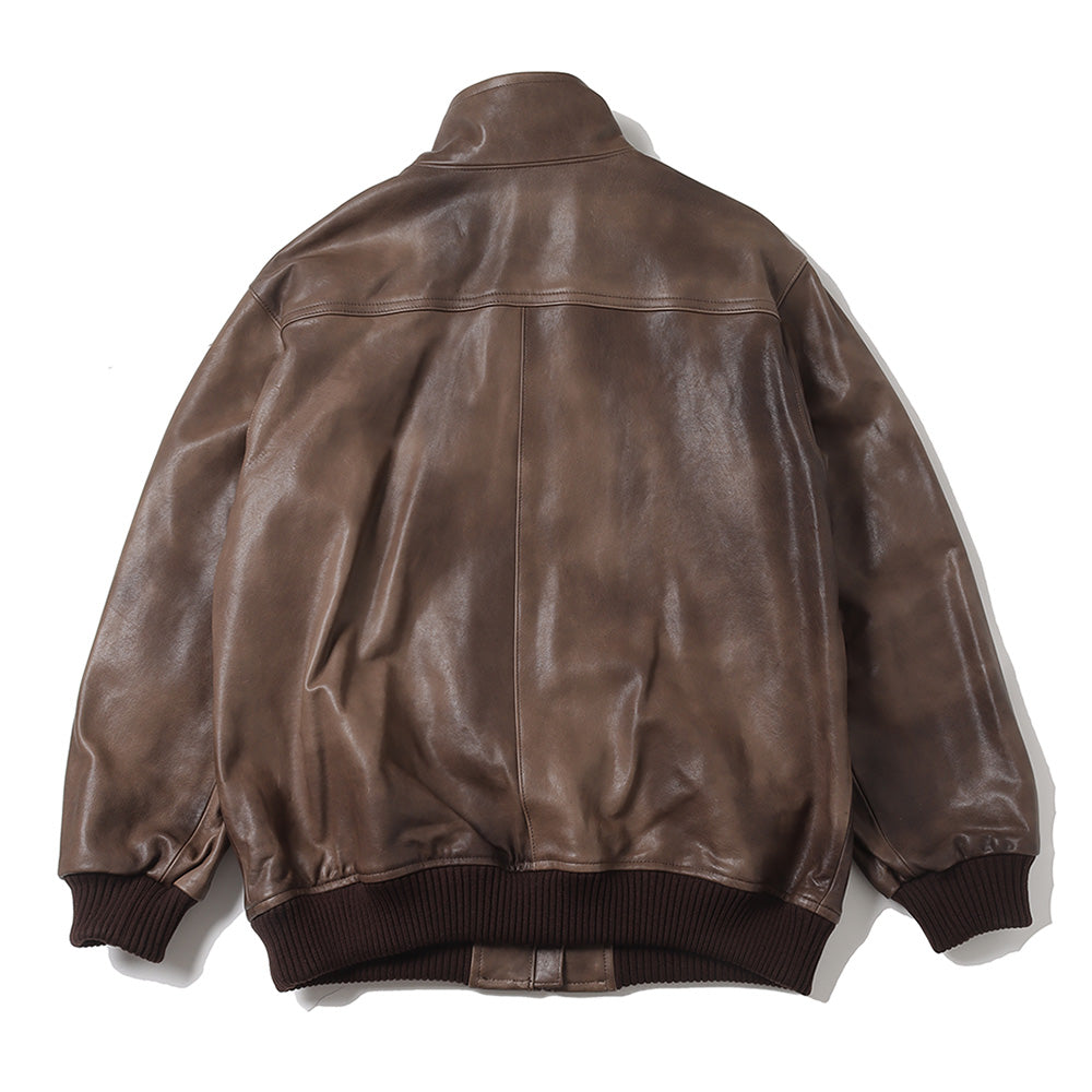 HEAVY LAMB LEATHER ZIP BLOUSON