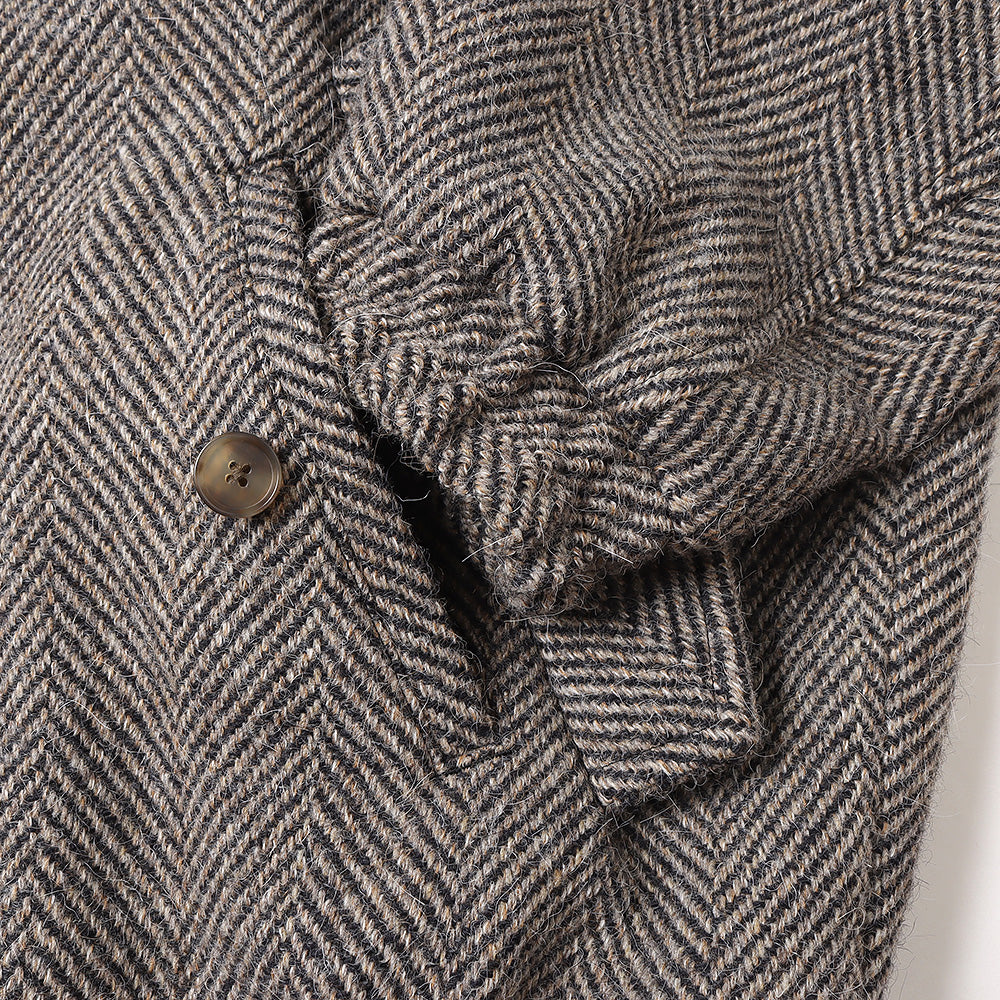 LAMA SHETLAND WOOL TWEED ZIP BLOUSON