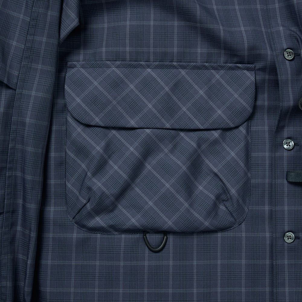 TECH SPORTS OPEN COLLAR SHIRT L/S NOVA CHECK