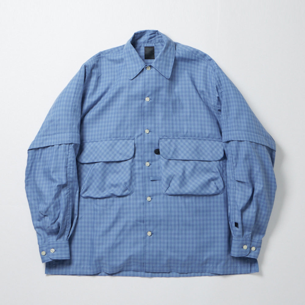 TECH SPORTS OPEN COLLAR SHIRTS L/S MINI PLAIDS