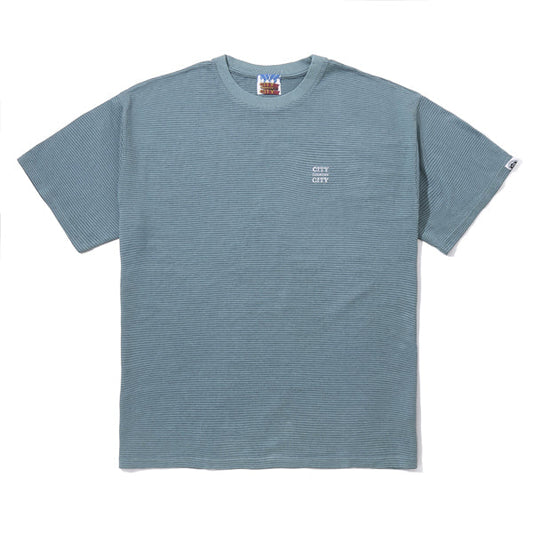EMBROIDERED LOGO OVERDYE BODER T-SHIRT