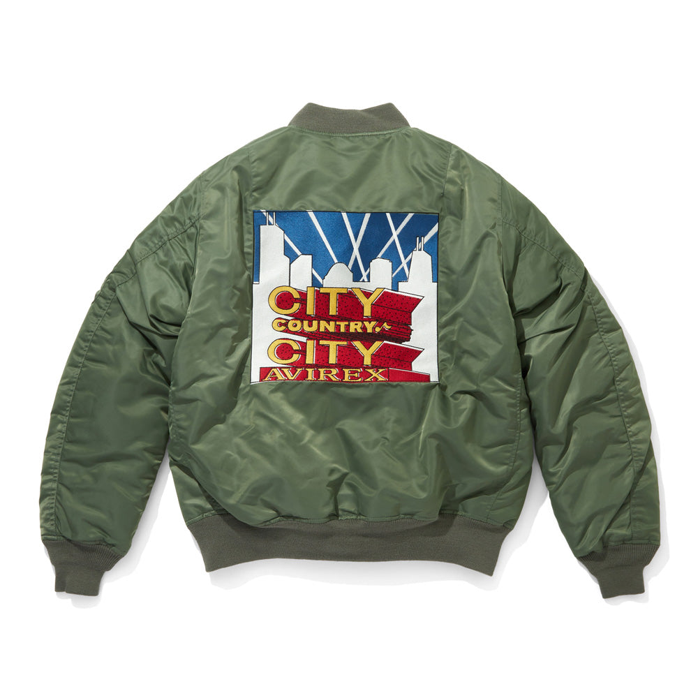 CITY COUNTRY CITY x AVIREX EMBROIDERED LOGO MA-1
