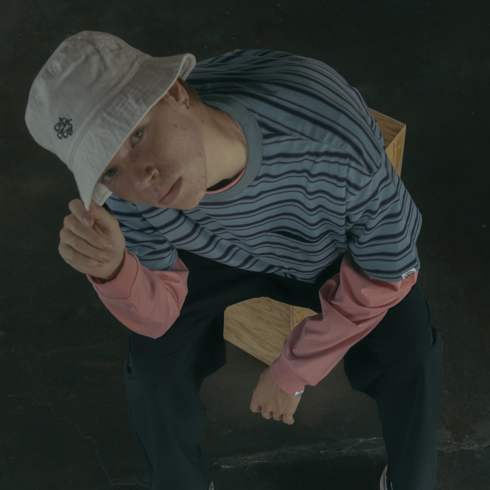 Embroidered Logo Overdye Border Pocket T-shirt