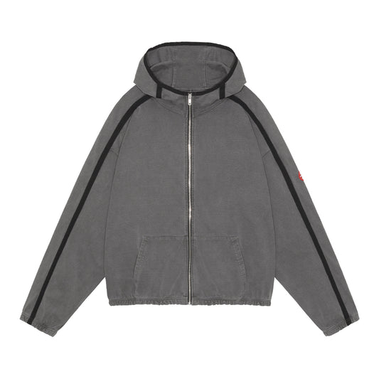 OVERDYE TAPED LIGHT ZIP HOODIE
