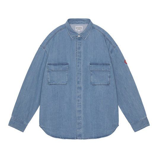 BLEACHED DENIM BIG SHIRT