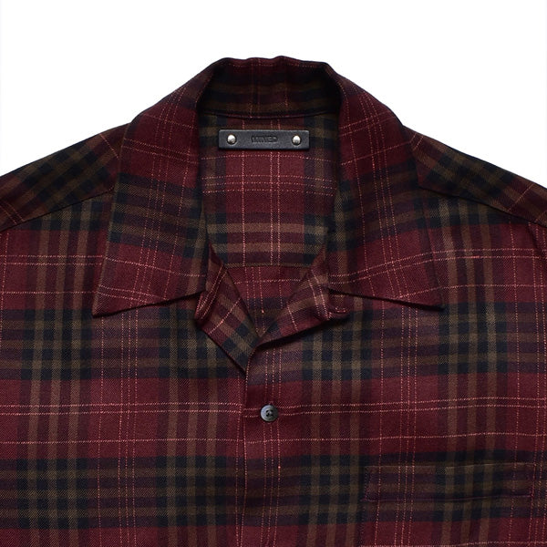 Ry.Wool Check Open Collar SH