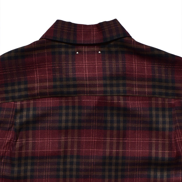 Ry.Wool Check Open Collar SH