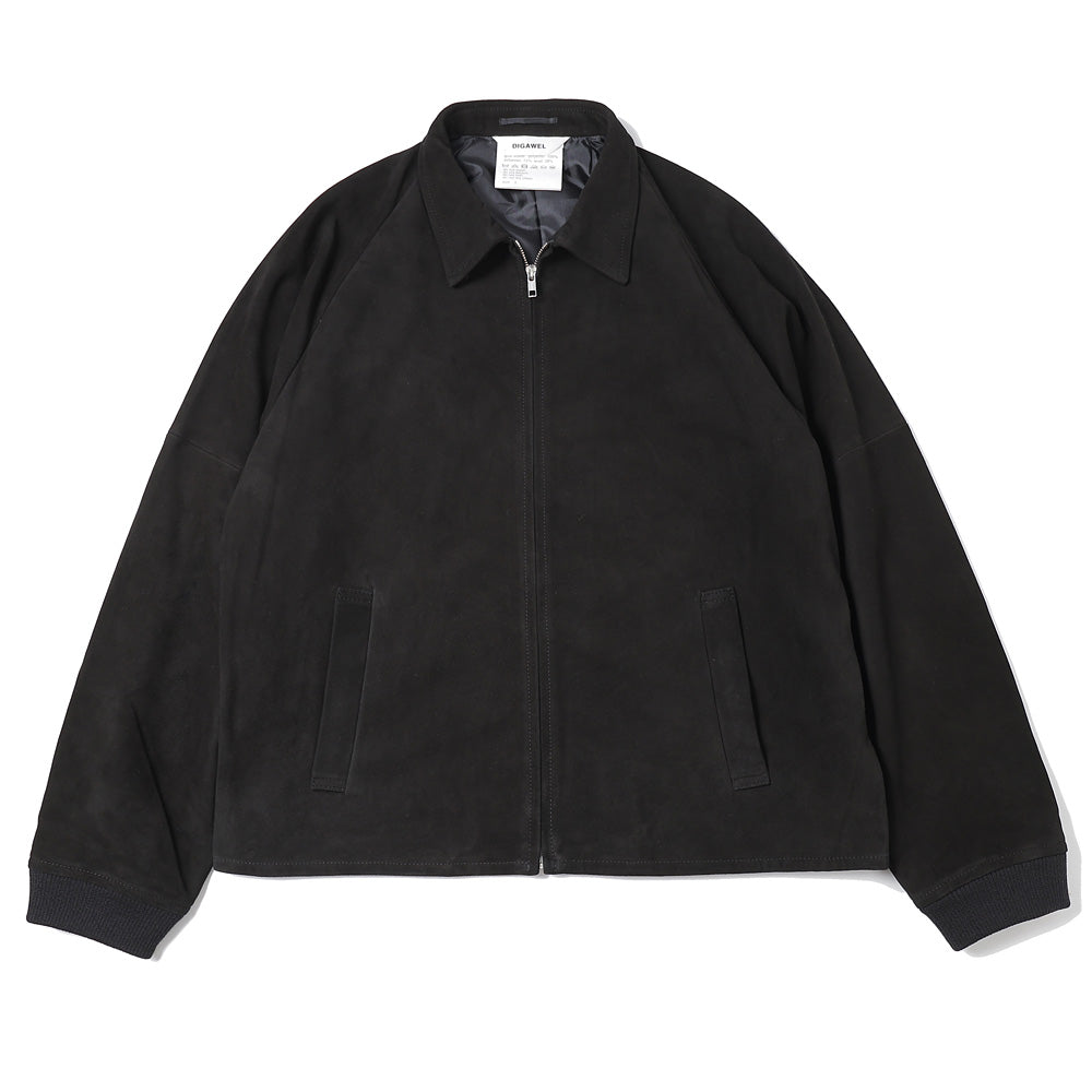 Goat suede zip up blouson