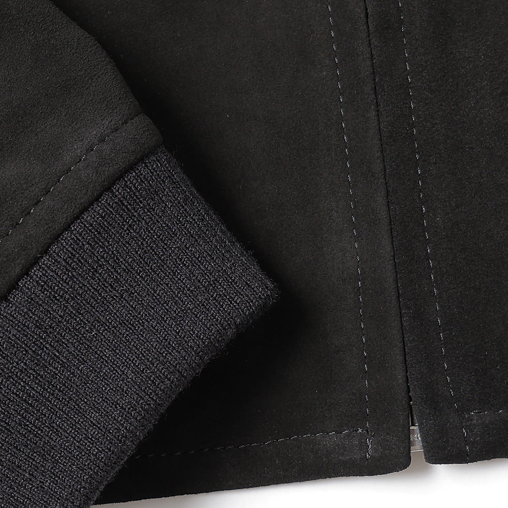 Goat suede zip up blouson