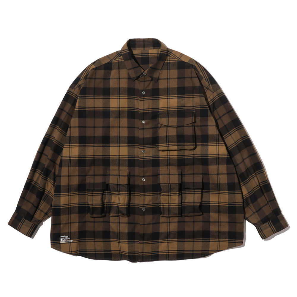 FreshService) Flannel Check Multi Pocket Shirt (FSC254-50059