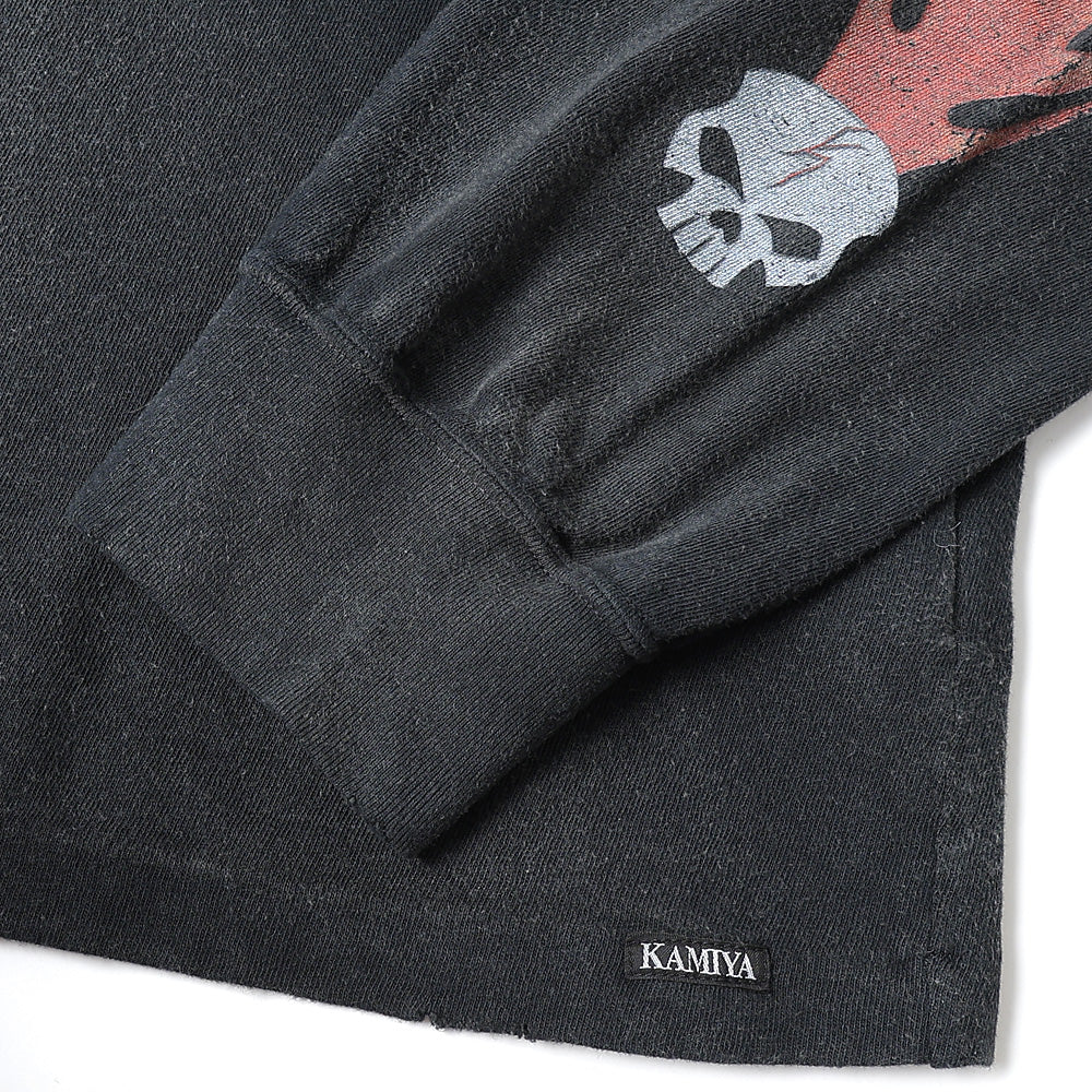 Skull Flame Distressed L/S Tee