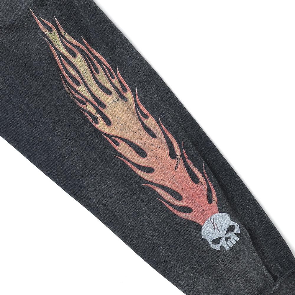 Skull Flame Distressed L/S Tee