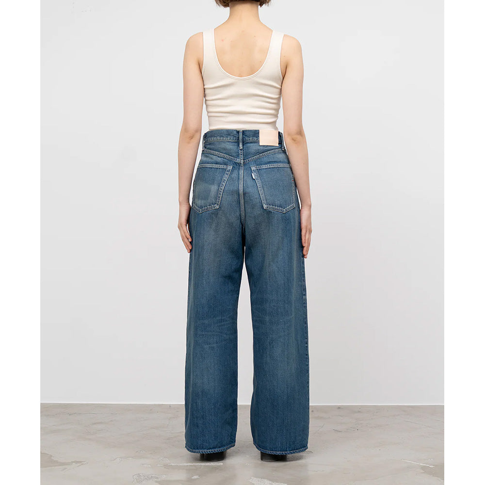 Selvage Denim Two Tuck Wide Pants(Dk.FADE)