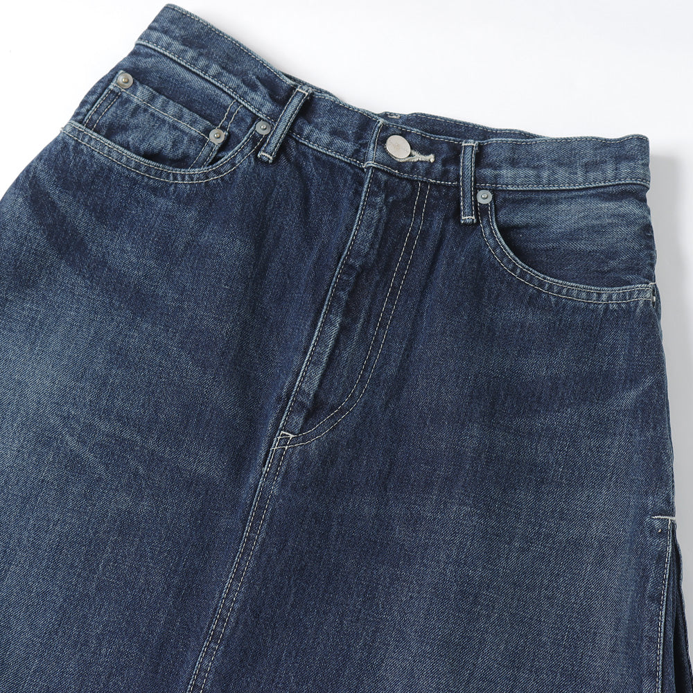 Selvage Denim Skirt-DARK FADE-