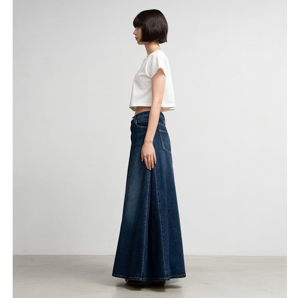 Selvage Denim Skirt-DARK FADE-