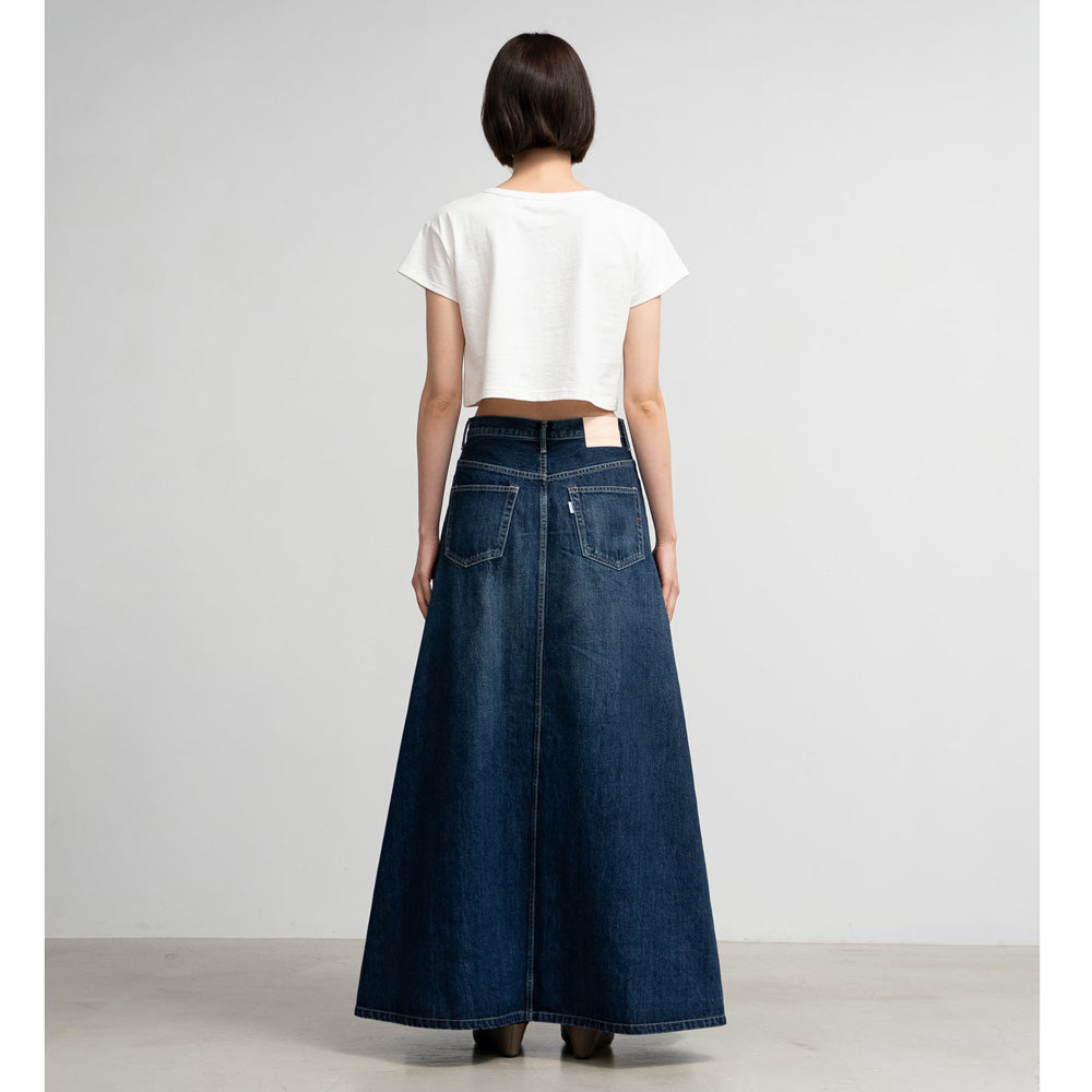 Selvage Denim Skirt-DARK FADE-