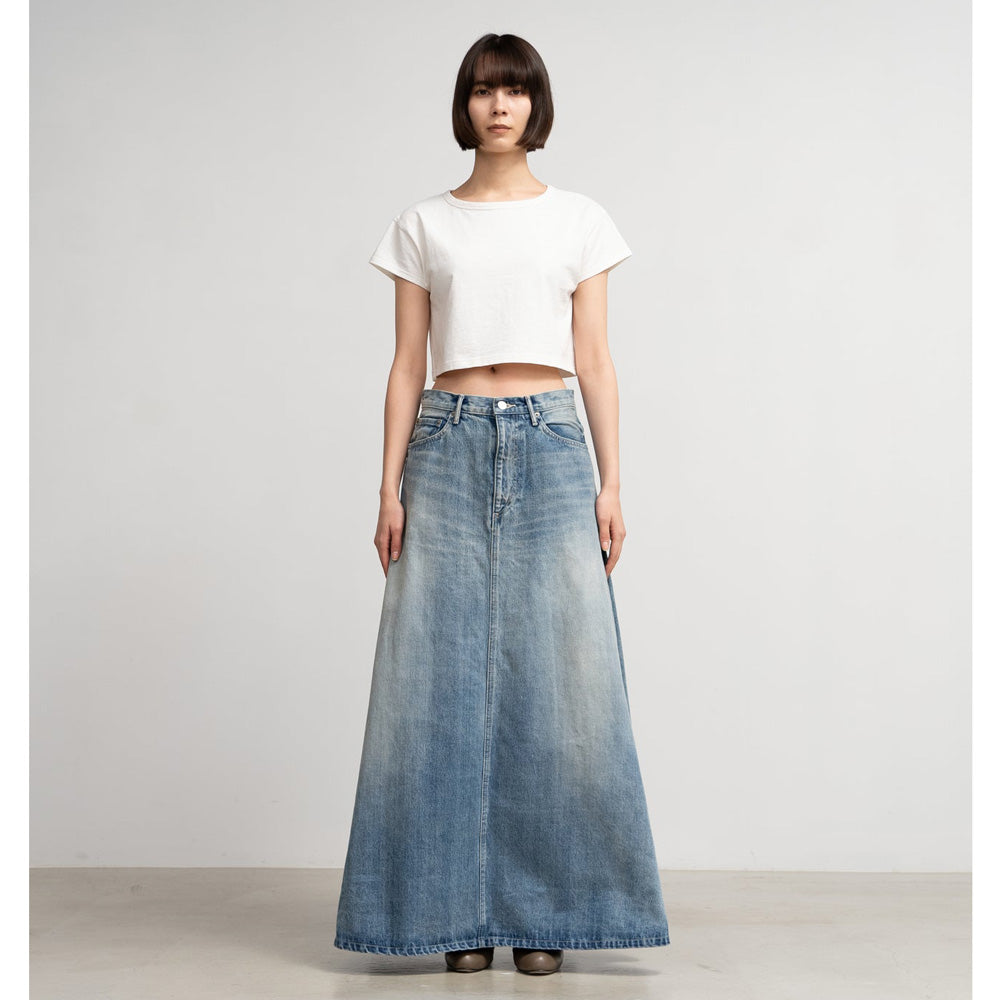 Selvage Denim Skirt-LIGHT FADE-