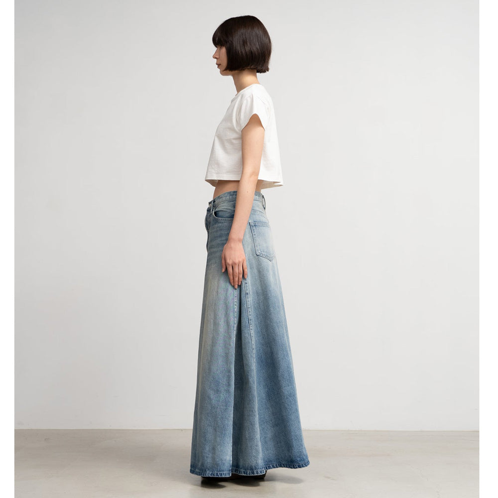 Selvage Denim Skirt-LIGHT FADE-