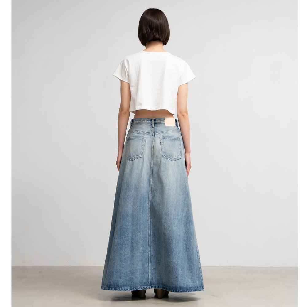 Selvage Denim Skirt-LIGHT FADE-