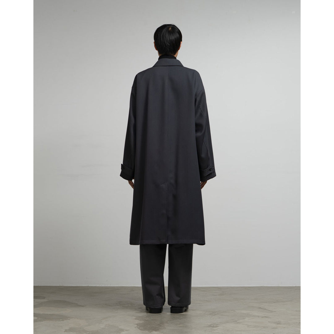 Scale Off Wool Balmacaan Coat