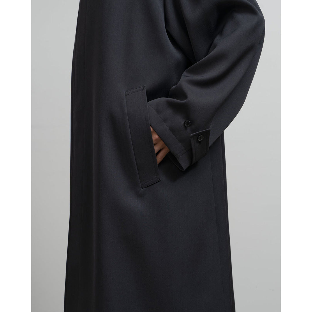 Scale Off Wool Balmacaan Coat