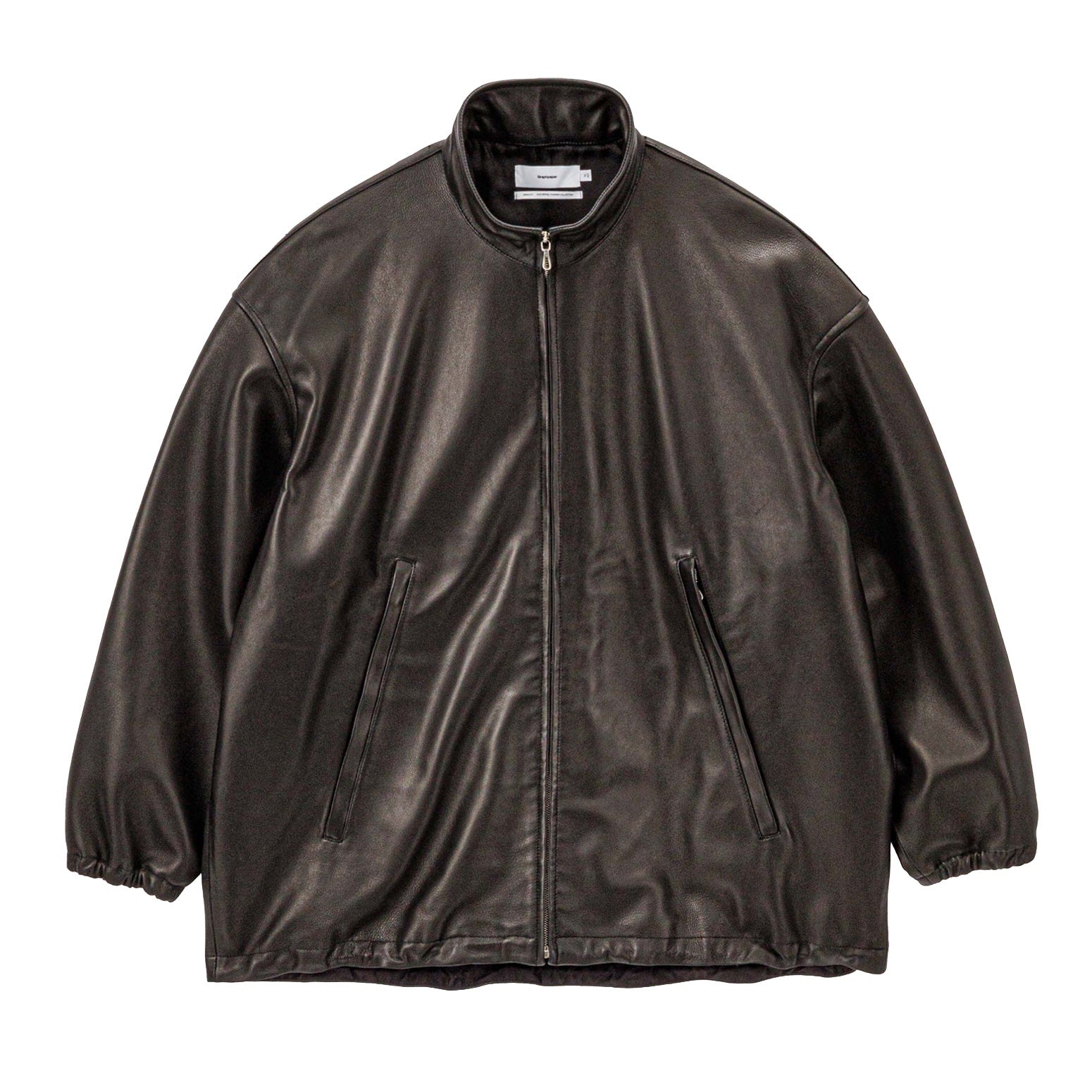 Graphpaper) Lamb Leather Track Jacket (GM261-30404) | Graphpaper