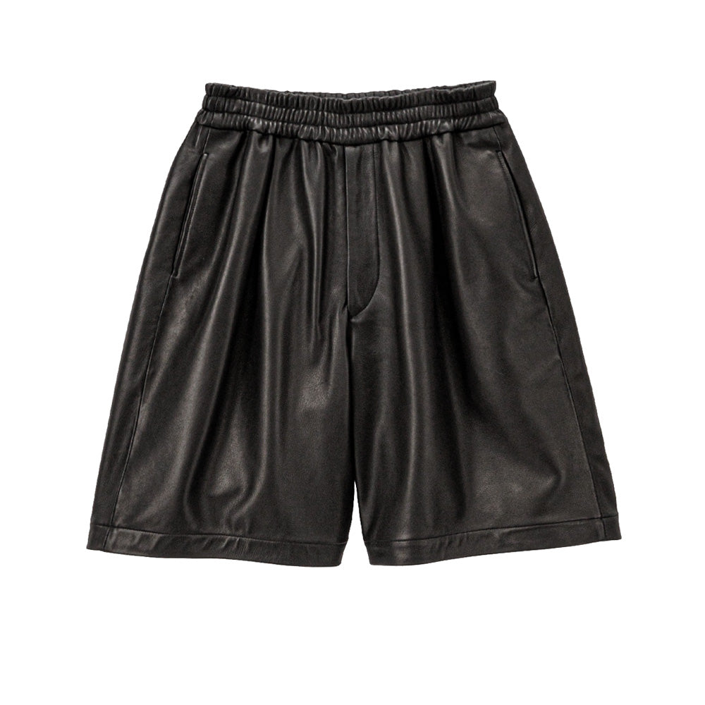 Graphpaper) Lamb Leather Track Wide Shorts (GM261-40405