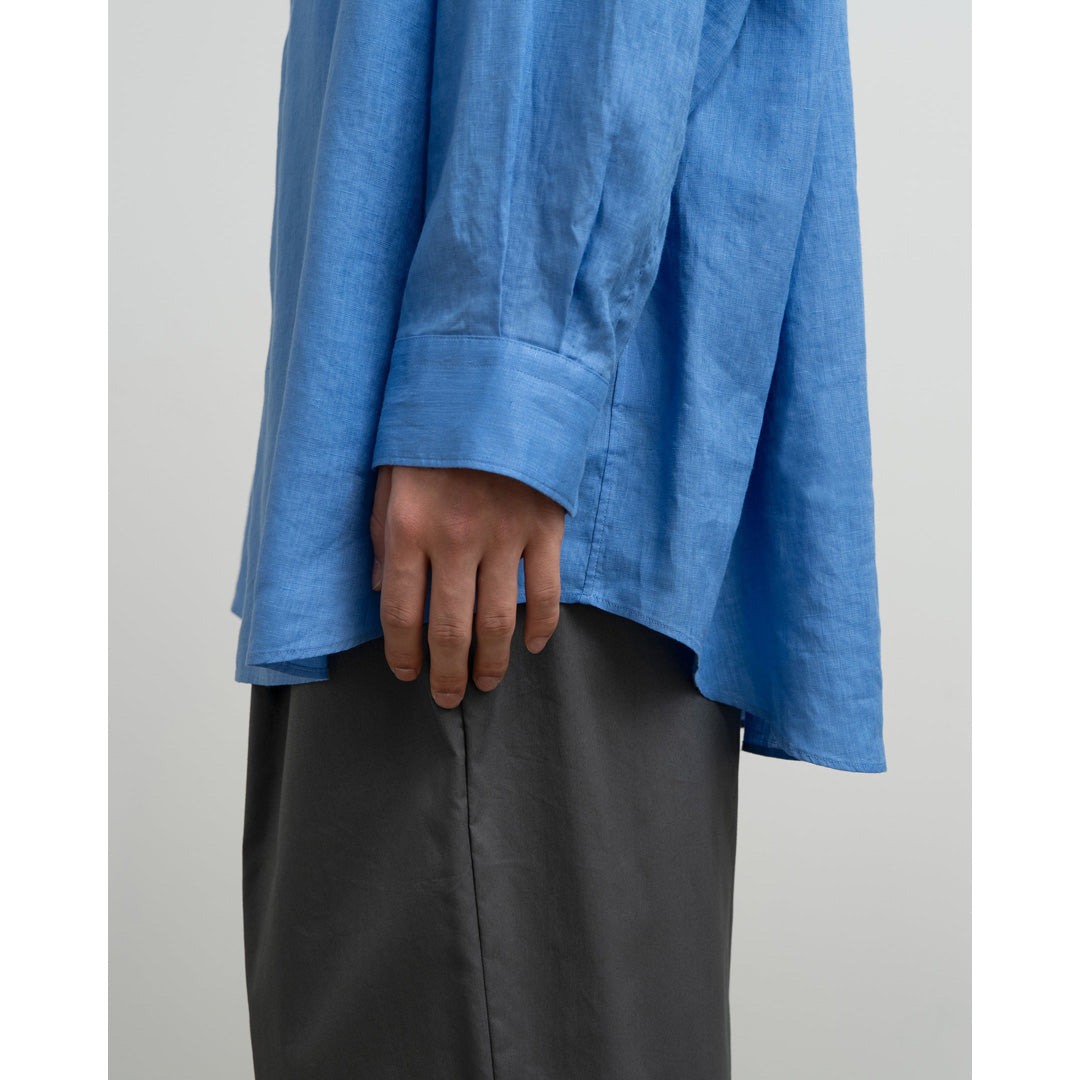 Linen L/S Oversized Regular Collar Shirt