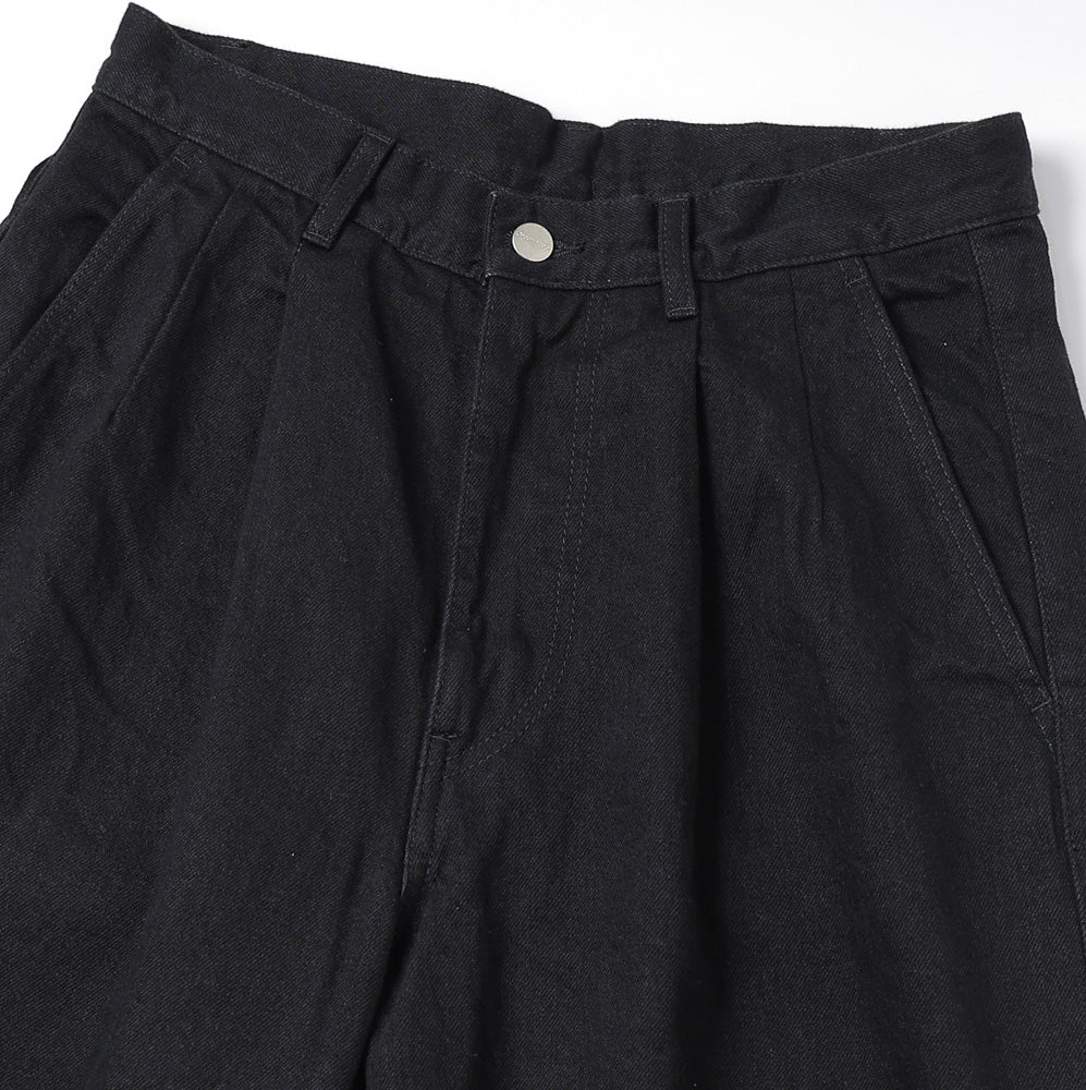 Selvage Denim Two Tuck Tapered Pants(WASHED)