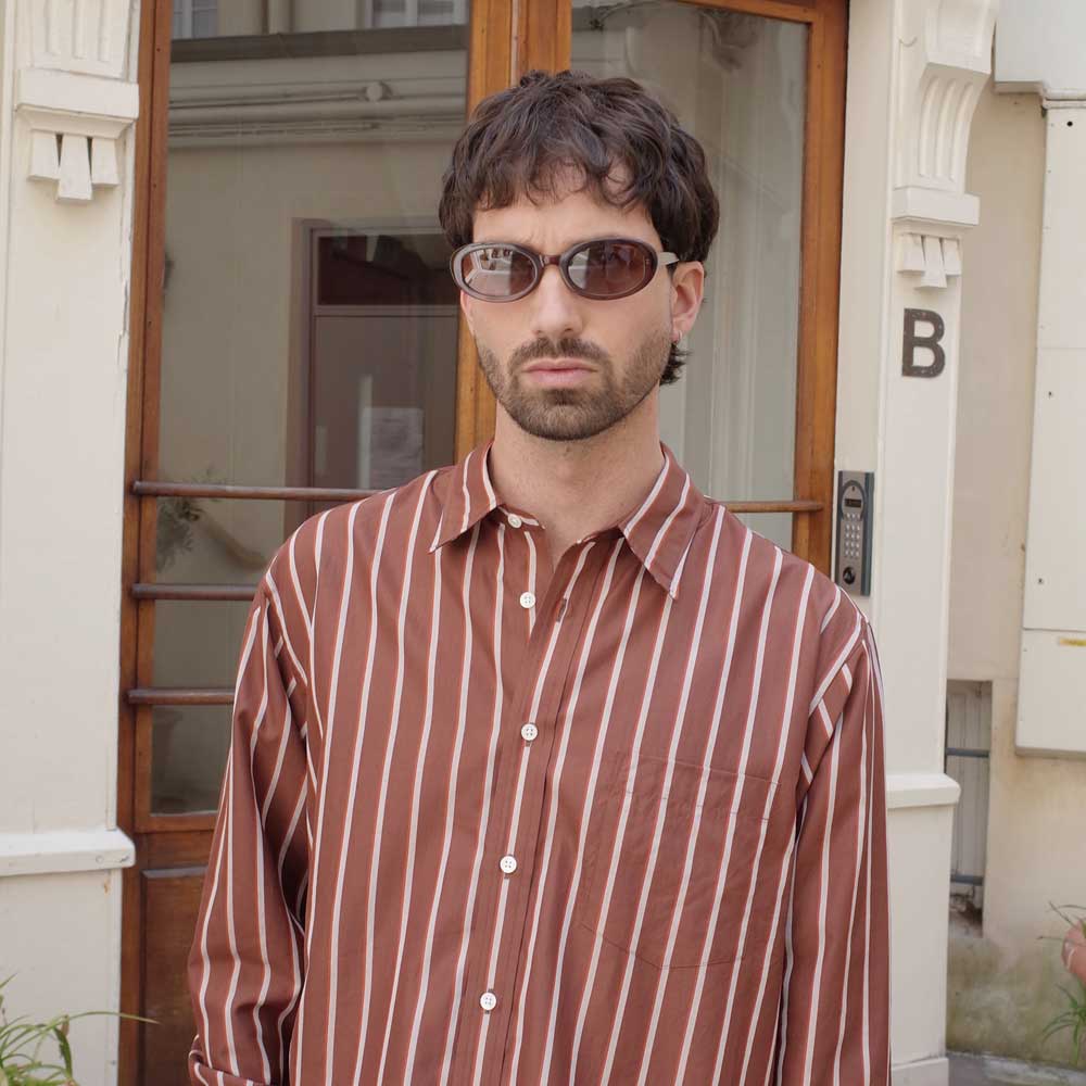 Silk Cotton Stripe Shirt