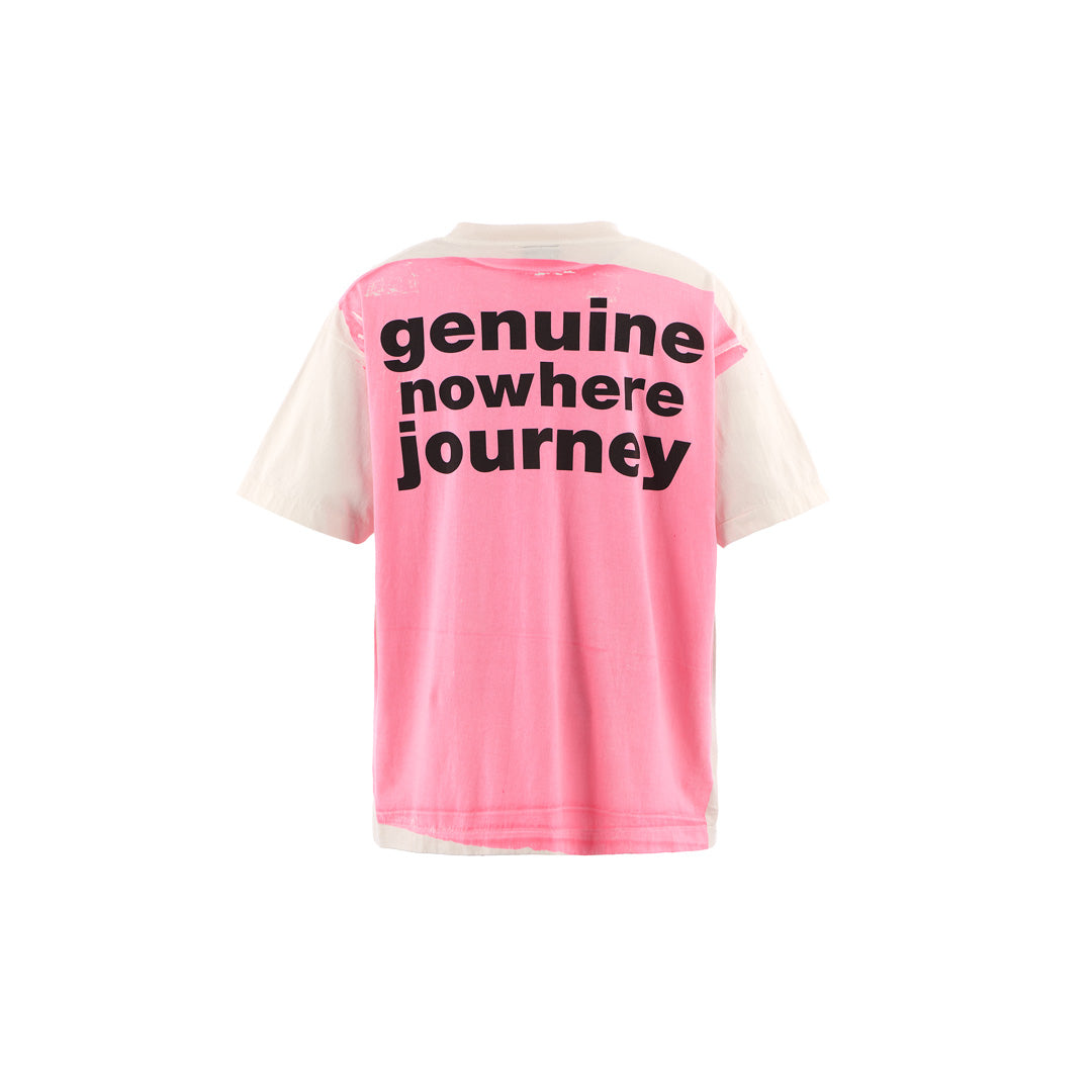 SAINT Mxxxxxx × A BATHING APE® SS TEE HANDPRINT WHITE×PINK