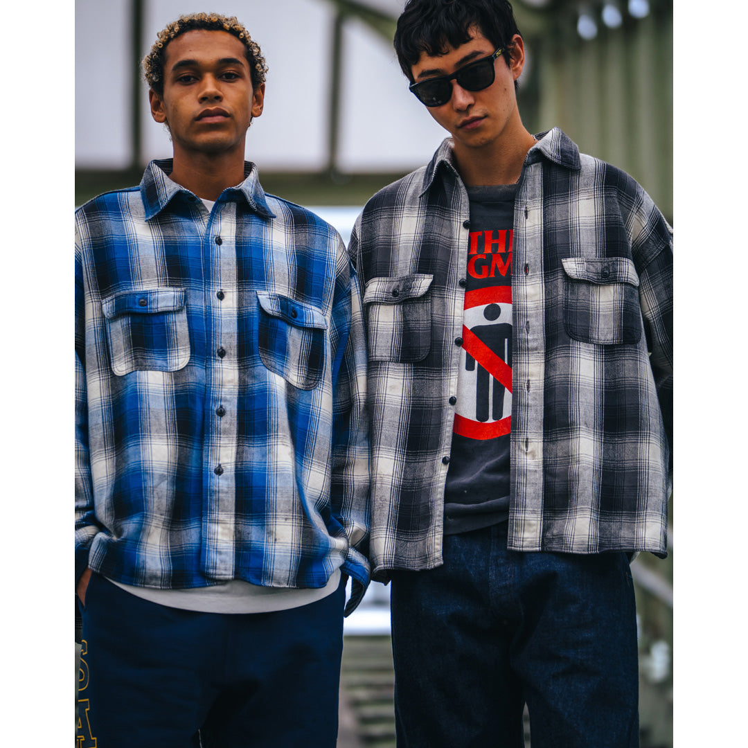 SAINT Mxxxxxx × BerBerJin FLANNEL SHIRT CHECK BLUE