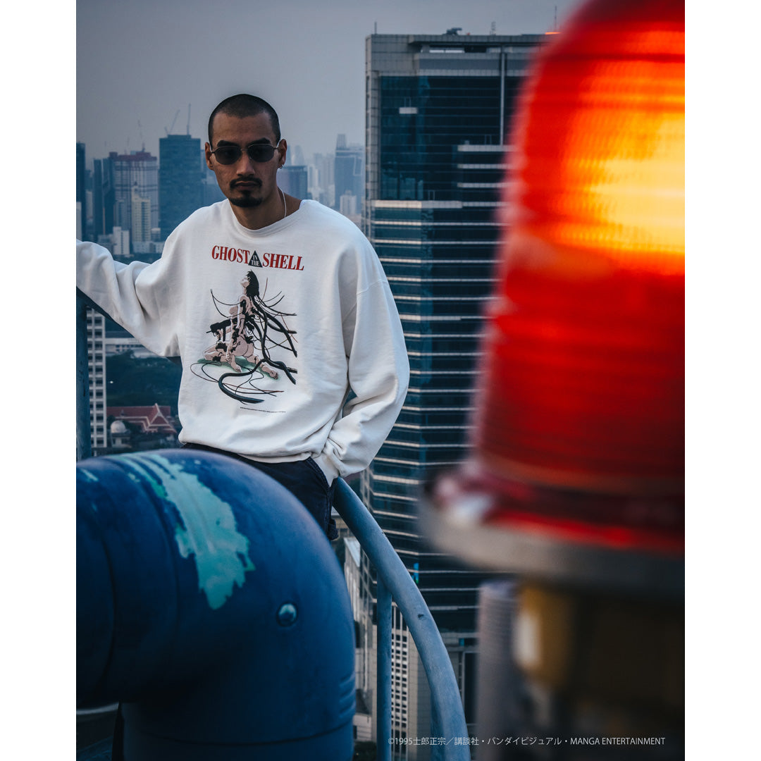 SAINT Mxxxxxx X Ghost in the Shell CREW NECK SWEAT GHOST IN THE SHELL WHITE