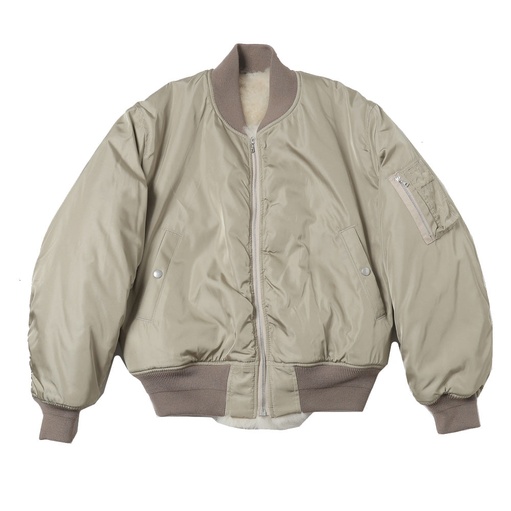 SILK TWILL FLIGHT BLOUSON / MERINO MOUTON LINING (A26AB01MF