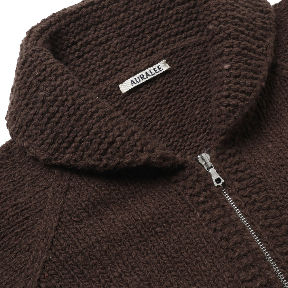 WOOL LOW-GAUGE KNIT ZIP COWICHAN