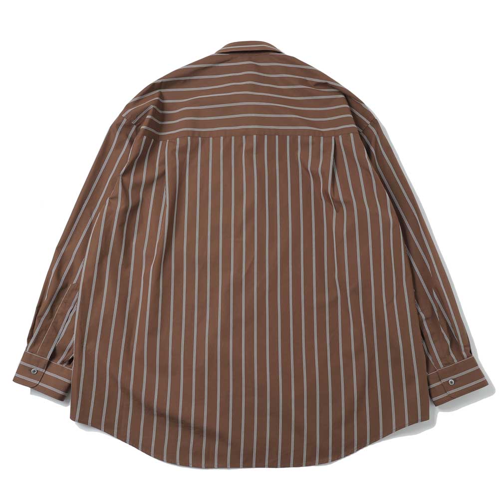 SIDOGRAS Striped Long-Sleeve Oversized Regular Collar Shirt