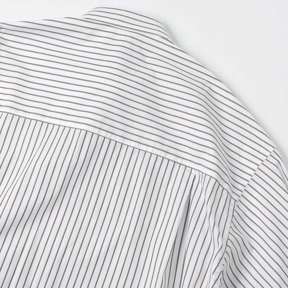 SIDOGRAS Striped Long-Sleeve Oversized Regular Collar Shirt