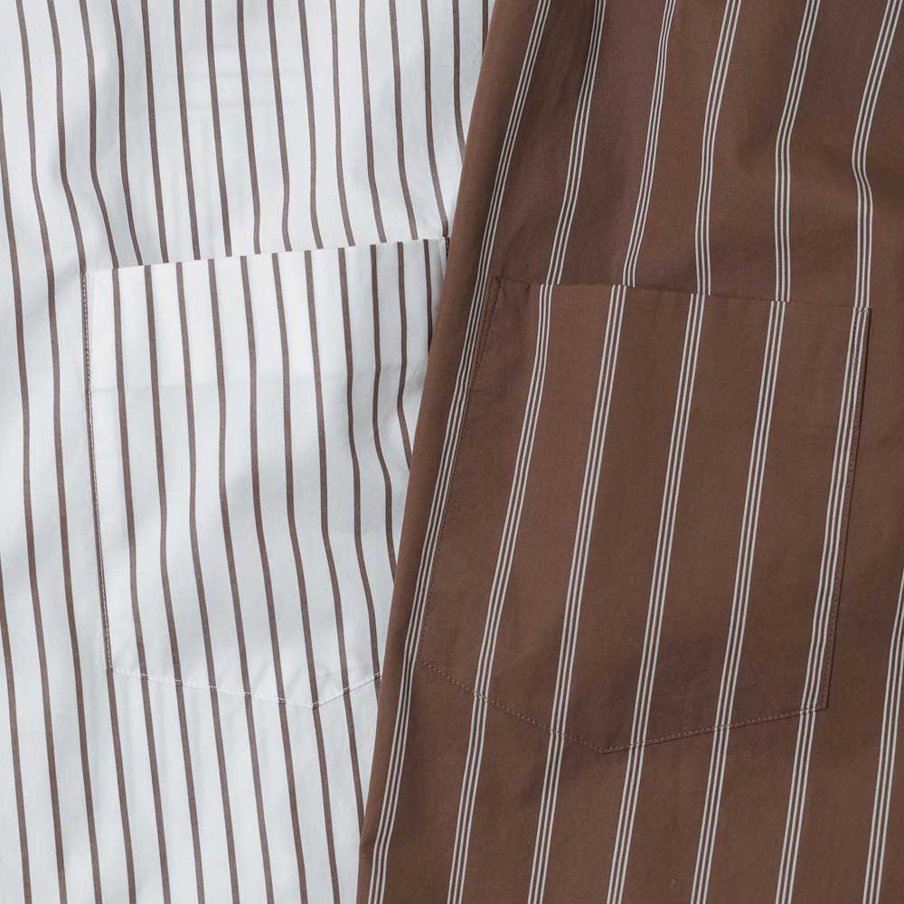 SIDOGRAS Striped Long-Sleeve Oversized Regular Collar Shirt