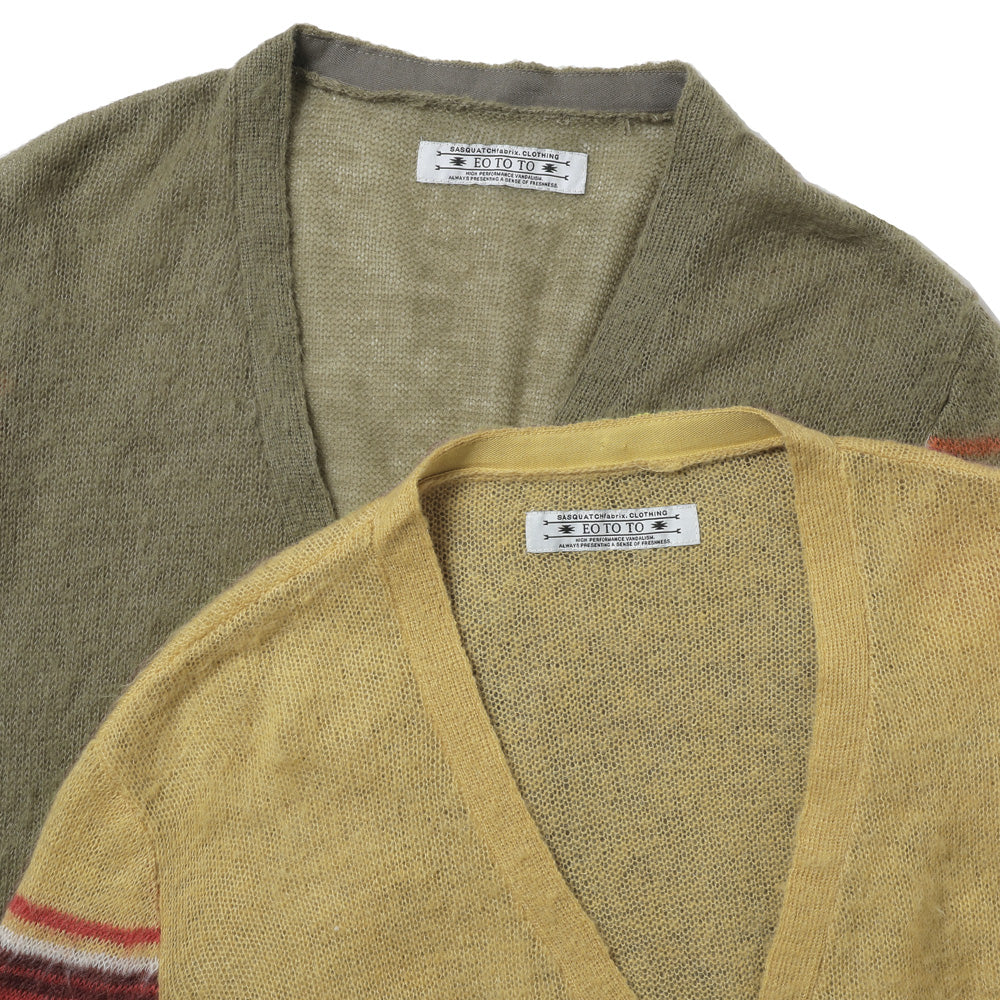 NATIVE BORDER MOHAIR KNIT CARDIGAN