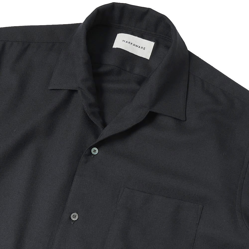 ITALIAN OPEN COLLAR SHIRT ORGANIC WOOL VIYELLA