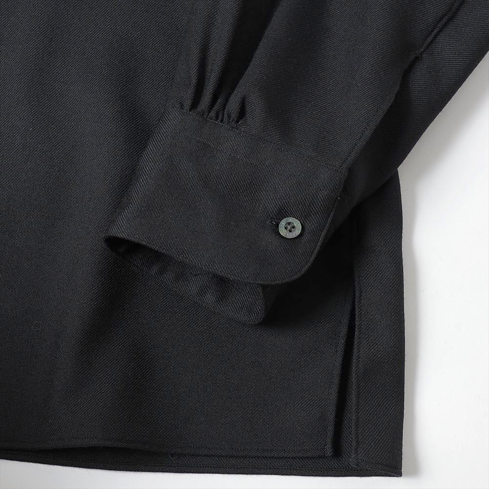 ITALIAN OPEN COLLAR SHIRT ORGANIC WOOL VIYELLA