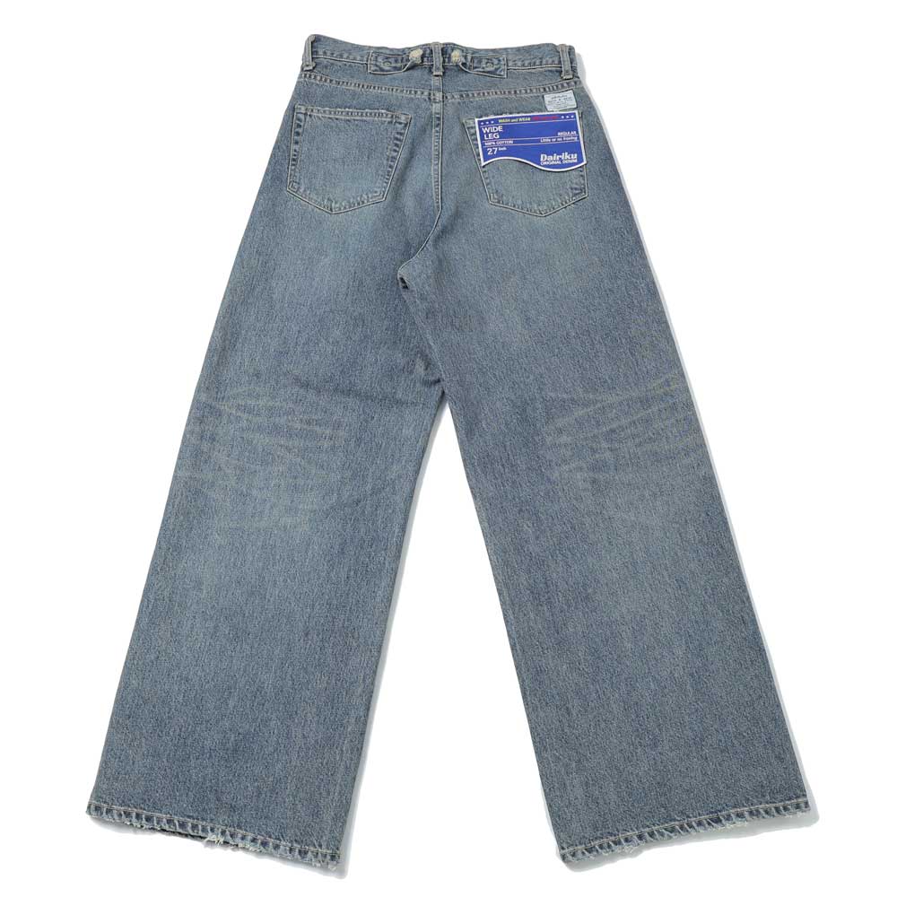 TATTOO Laser Printed Wide Denim Pants