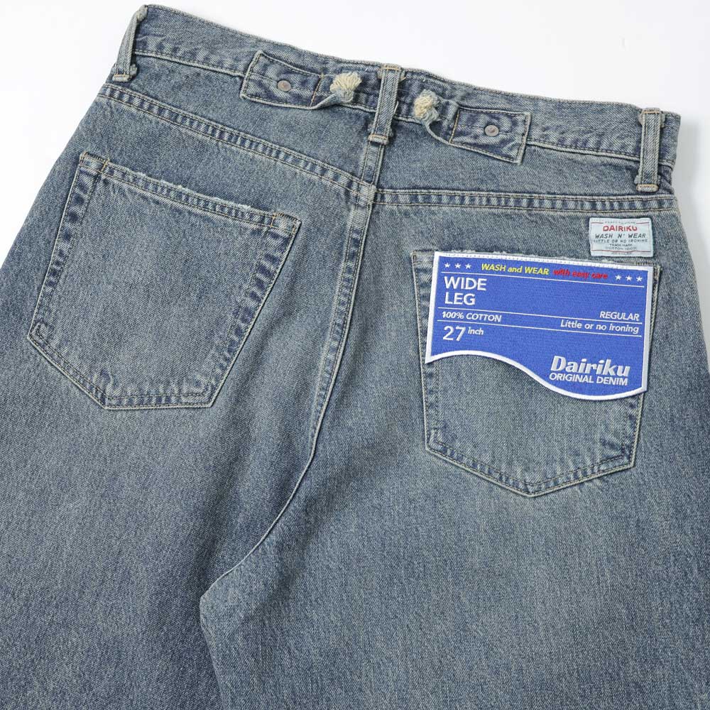TATTOO Laser Printed Wide Denim Pants