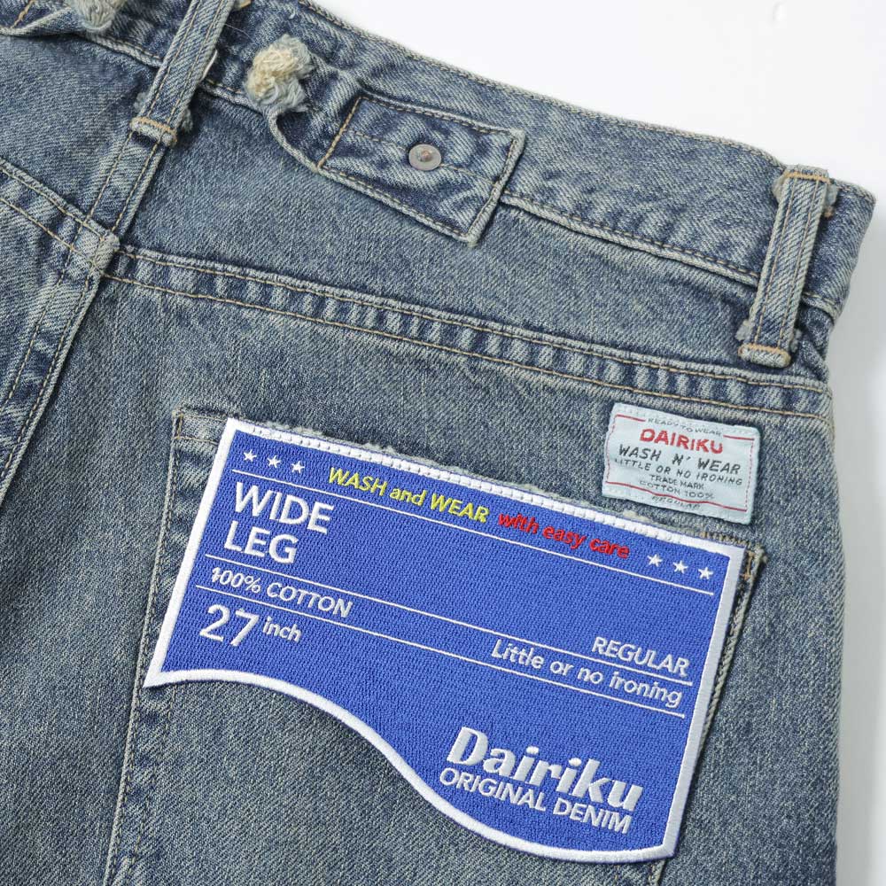TATTOO Laser Printed Wide Denim Pants