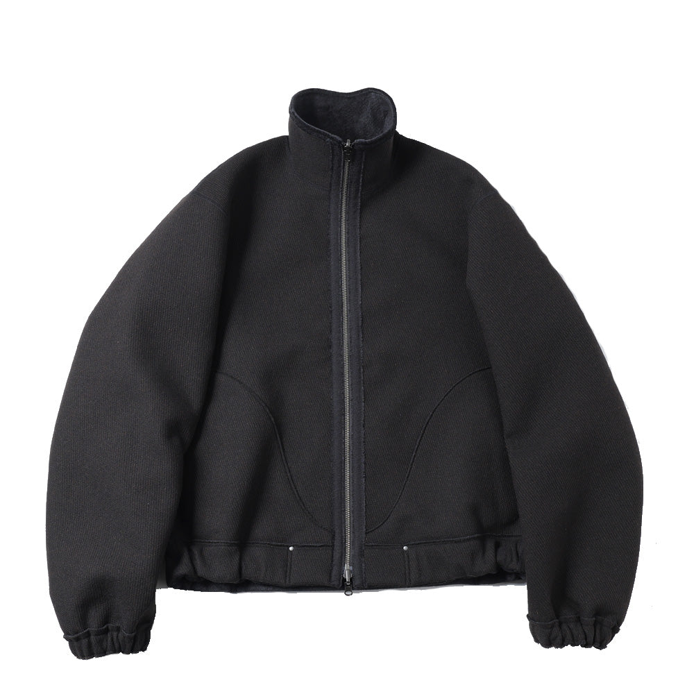REVERSIBLE STAND NECK BLOUSON - Double Face Fab. Wool & Crush Velour -