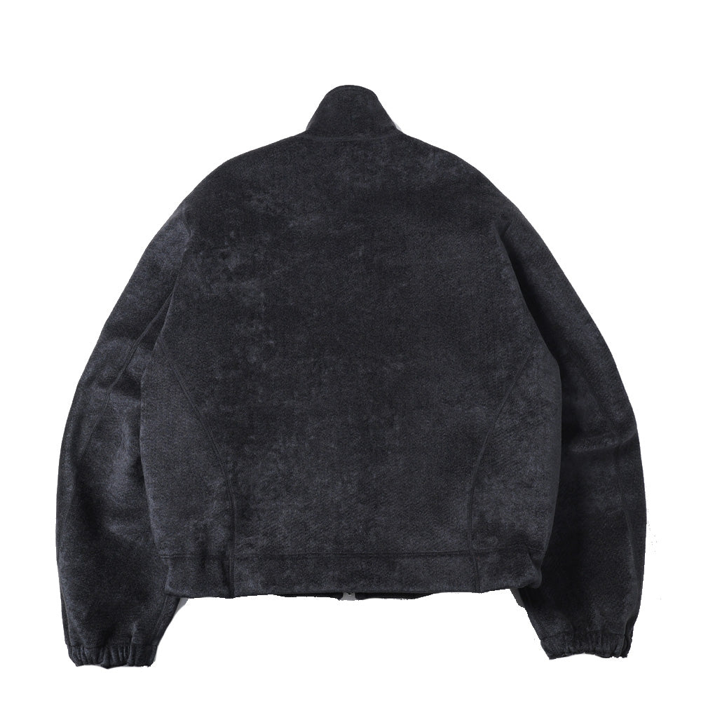 REVERSIBLE STAND NECK BLOUSON - Double Face Fab. Wool & Crush Velour -