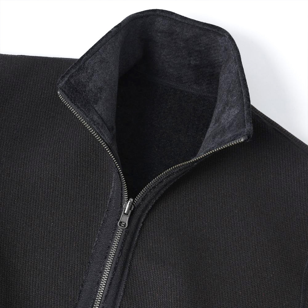 REVERSIBLE STAND NECK BLOUSON - Double Face Fab. Wool & Crush Velour -